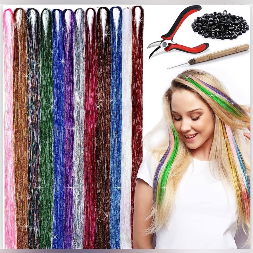 Hair Tinsel Kit - (46inch, 10 colors)